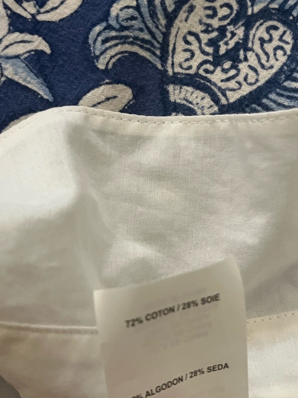 NWT Vintage Deadstock Perry Ellis Silk-Cotton Relaxed Fit Ivory Blouse/Tunic M - Picture 5 of 7